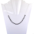 5mm-6mm, Certified Round Black Diamond Beads Chain Necklace-Great Shine & Luster! - ZeeDiamonds