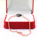 1.5 Ct Certified Marquise Cut Black Diamond Chain Bracelet In Rose Gold - ZeeDiamonds