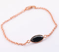 1.5 Ct Certified Marquise Cut Black Diamond Chain Bracelet In Rose Gold - ZeeDiamonds