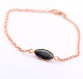 1.5 Ct Certified Marquise Cut Black Diamond Chain Bracelet In Rose Gold - ZeeDiamonds