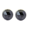 2.90 Ct AAA Certified Rose Cut Black Diamond Solitaire Studs in Bezel Style - ZeeDiamonds