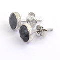 2.90 Ct AAA Certified Rose Cut Black Diamond Solitaire Studs in Bezel Style - ZeeDiamonds