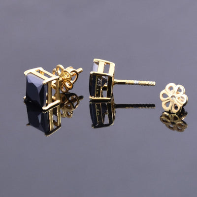 2 Ct Black Diamond Solitaire Studs in 925 Silver, 100% Certified - ZeeDiamonds