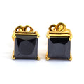 2 Ct Black Diamond Solitaire Studs in 925 Silver, 100% Certified - ZeeDiamonds