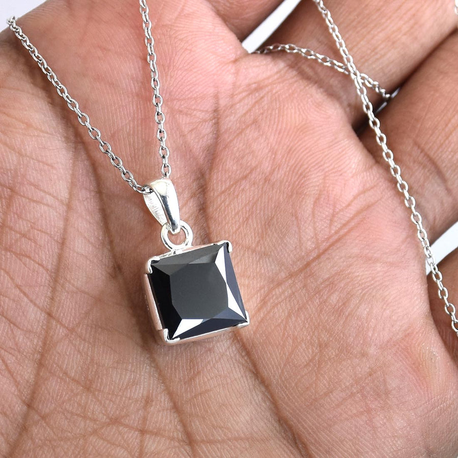 5.50 Ct, Black Diamond Chain Pendant, Earth Mined Certified Diamond - ZeeDiamonds