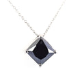 5 Ct, Princess Cut Black Diamond Solitaire Pendant, Earth Mined Certified Diamond - ZeeDiamonds