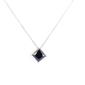 5 Ct, Princess Cut Black Diamond Solitaire Pendant, Earth Mined Certified Diamond - ZeeDiamonds