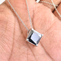 5 Ct, Princess Cut Black Diamond Solitaire Pendant, Earth Mined Certified Diamond - ZeeDiamonds