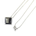 5 Ct, Princess Cut Black Diamond Solitaire Pendant, Earth Mined Certified Diamond - ZeeDiamonds