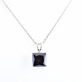 5.50 Ct Princess Cut Black Diamond Pendant with 925 Sterling Silver - ZeeDiamonds