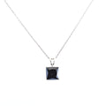 5.50 Ct Princess Cut Black Diamond Pendant with 925 Sterling Silver - ZeeDiamonds