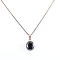 5.50 Ct Oval Shape Black Diamond Solitaire Pendant, Earth Mined Certified Diamond - ZeeDiamonds