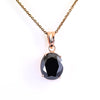 6.80 Ct Oval Shape Black Diamond Solitaire Pendant in Prong Setting - ZeeDiamonds