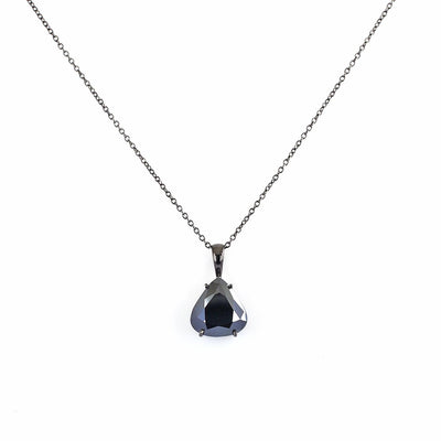 7 Ct Black Diamond Solitaire Pendant, Great Shine & Luster - ZeeDiamonds