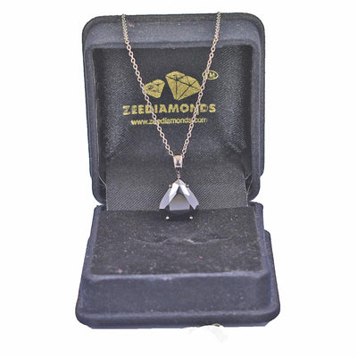 7 Ct Black Diamond Solitaire Pendant, Great Shine & Luster - ZeeDiamonds