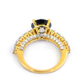 3 Ct Black Diamond Wedding Ring with White Diamond Accents - ZeeDiamonds