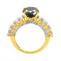 3 Ct Black Diamond Wedding Ring with White Diamond Accents - ZeeDiamonds