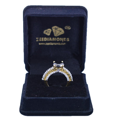 3 Ct Black Diamond Wedding Ring with White Diamond Accents - ZeeDiamonds