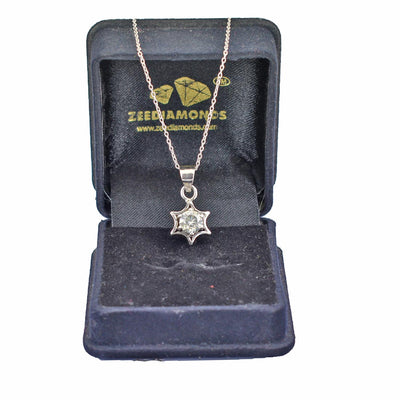 1.50 Ct AAA Certified Elegant Off-White Diamond Solitaire Pendant, Star Design - ZeeDiamonds