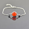 4 mm Black Diamond Chain Bracelet With Carnelian Gemstone, Great Style - ZeeDiamonds