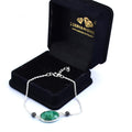 4 mm Black Diamond Beads with Emerald Gemstone Bracelet In Sterling Silver - ZeeDiamonds