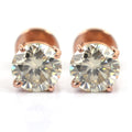 2.50 Ct Round Cut Off-White Diamond Solitaire Studs-Great Sparkle & Shine! - ZeeDiamonds