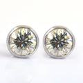 3.75 Ct Certified Off-White Diamond Studs in Bezel Style - ZeeDiamonds