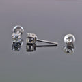 0.65 Ct Round Shape Off-White Diamond Solitaire Studs in 925 Silver - ZeeDiamonds