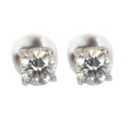 0.65 Ct Round Shape Off-White Diamond Solitaire Studs in 925 Silver - ZeeDiamonds