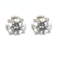 0.65 Ct Round Shape Off-White Diamond Solitaire Studs in 925 Silver - ZeeDiamonds