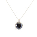 13 Ct Brilliant Cut Black Diamond Designer Pendant with Diamond Accents - ZeeDiamonds