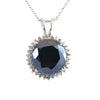 13 Ct Brilliant Cut Black Diamond Designer Pendant with Diamond Accents - ZeeDiamonds