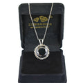 13 Ct Brilliant Cut Black Diamond Designer Pendant with Diamond Accents - ZeeDiamonds