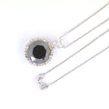 13 Ct Brilliant Cut Black Diamond Designer Pendant with Diamond Accents - ZeeDiamonds