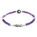 Elegant Amethyst Gemstone Bracelet with 8mm Black Diamond Bead - ZeeDiamonds