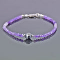 Elegant Amethyst Gemstone Bracelet with 8mm Black Diamond Bead - ZeeDiamonds