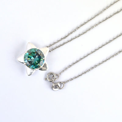 4 Ct AAA Certified Blue Diamond Pendant, BEAUTIFUL STAR DESIGN - ZeeDiamonds