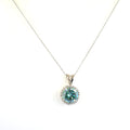 5 Ct AAA Certified Blue Diamond Pendant with Diamond Accents - ZeeDiamonds