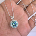 5 Ct AAA Certified Blue Diamond Pendant with Diamond Accents - ZeeDiamonds