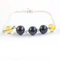 30.20 Ct Cabochon Lapis & Citrine Gemstone Chain Bracelet, Ideal Gift - ZeeDiamonds