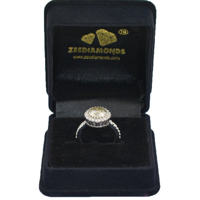 2.50 Ct Off-White Diamond Ring with Diamond Accents, 100% Certified - ZeeDiamonds