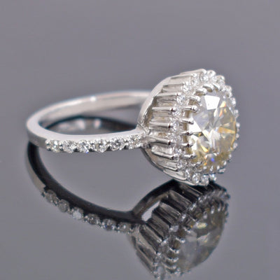 3 CT CHAMPAGNE DIAMOND RING WITH DIAMOND ACCENTS - ZeeDiamonds