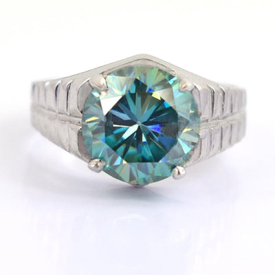 2.95 Ct Elegant Blue Diamond Solitaire Ring, AAA Certified - ZeeDiamonds