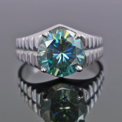 2.95 Ct Elegant Blue Diamond Solitaire Ring, AAA Certified - ZeeDiamonds