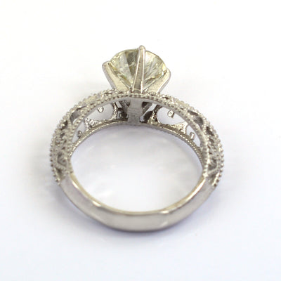1.75 Ct Designer Off-White Diamond Ring in 925 Silver, 100% Certified - ZeeDiamonds