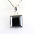 7.80 Ct Princess Cut Black Diamond Solitaire Pendant in 925 Sterling Silver - ZeeDiamonds