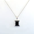 7.80 Ct Princess Cut Black Diamond Solitaire Pendant in 925 Sterling Silver - ZeeDiamonds