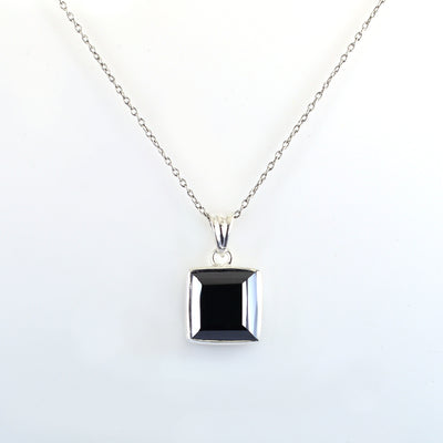 7.80 Ct Princess Cut Black Diamond Solitaire Pendant in 925 Sterling Silver - ZeeDiamonds
