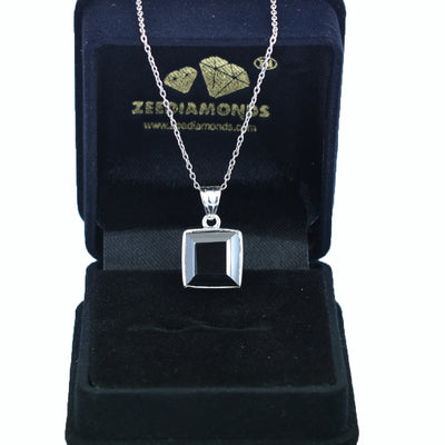 7.80 Ct Princess Cut Black Diamond Solitaire Pendant in 925 Sterling Silver - ZeeDiamonds