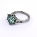 4 Ct Blue Diamond Solitaire Ring in Prong Style, 100% Certified - ZeeDiamonds